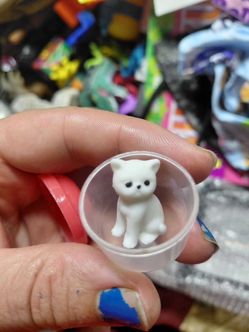Pocket paws miniature toy plastic figurine white cat